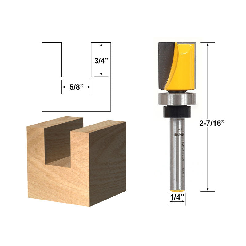 Flush Trim/Template with Shank Bearing 5/8" x 3/4" Router Bit