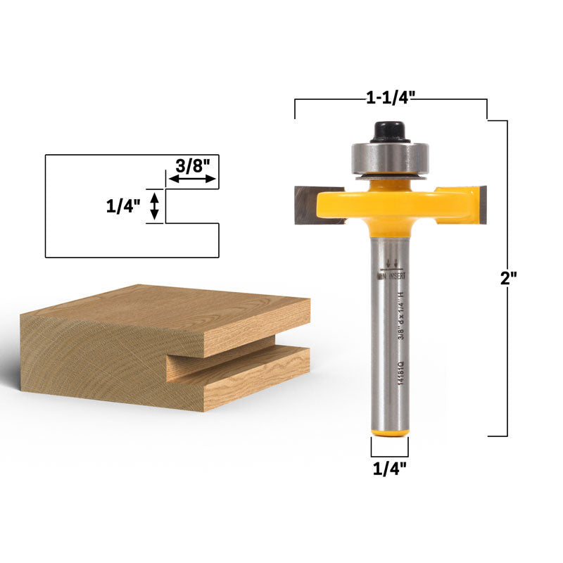 1/4" Height X 3/8" Depth Slot Cutter 1/4" Shank Router Bit