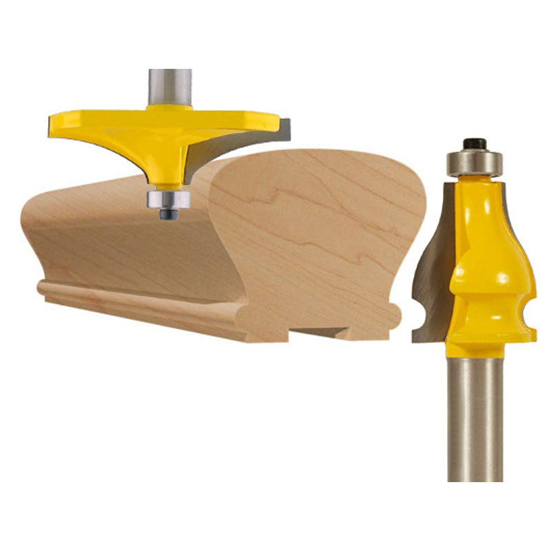 Lrg Thumbnail & Beaded 2 Bit Handrail Set 1/2" Shank Router Bit