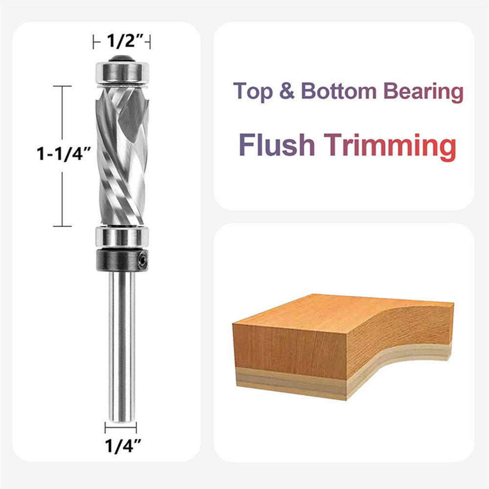 Top & Bottom Bearing Compression Flush Trim Router Bit