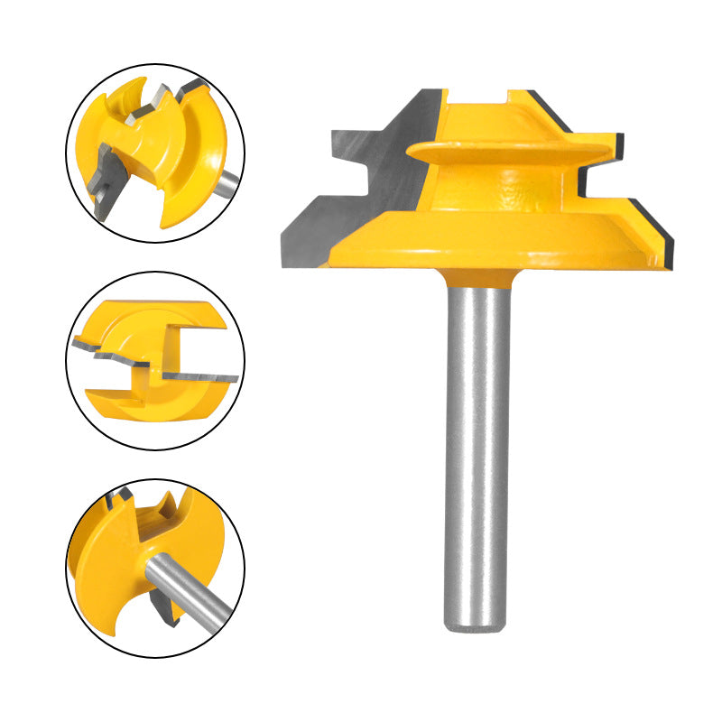 45 Degree Lock Miter Router Bit Set 1/2" Shank – 3 Piece Woodworking Joinery Cutter Tool