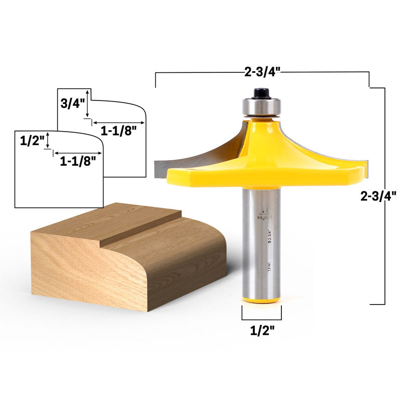 Thumbnail & Beaded 2 Bit Handrail 1/2" Shank Router Bit Set