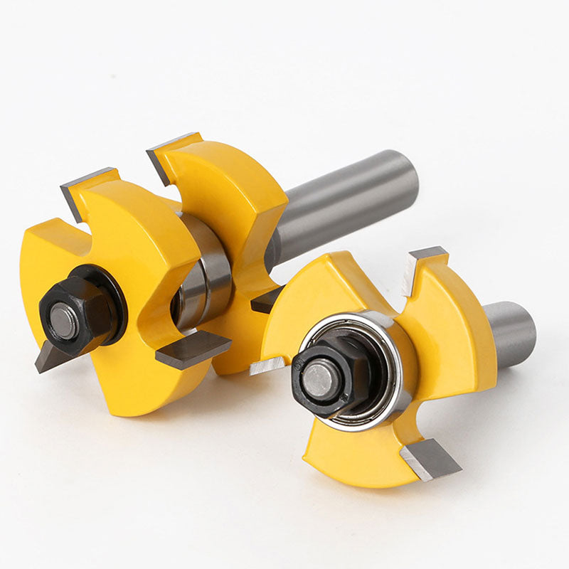 Tongue & Groove Router Bit Set – 1-1/2" Stock Thickness, 1/2" Shank, Tungsten Carbide Tipped (2-Piece Set)