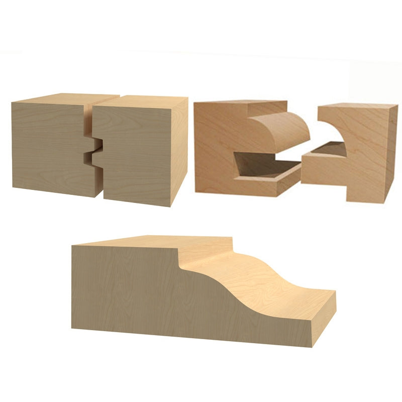 Round Over Ogee 4 Bit 1/2" Shank Raised Panel Cabinet Door Router Bit Set