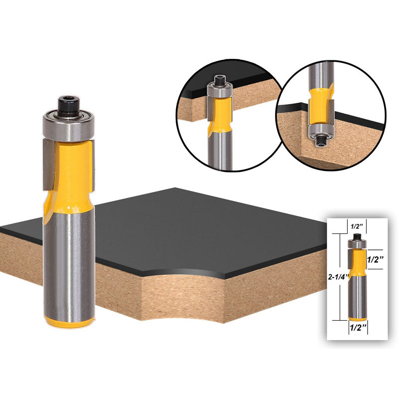 1/2" Height X 1/2" Diameter Flush Trim 1/2" Shank Router Bit