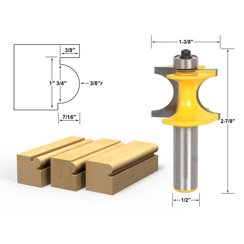Bullnose Beading 3/8"r 3/4" bead 1/2" Shank Router Bit