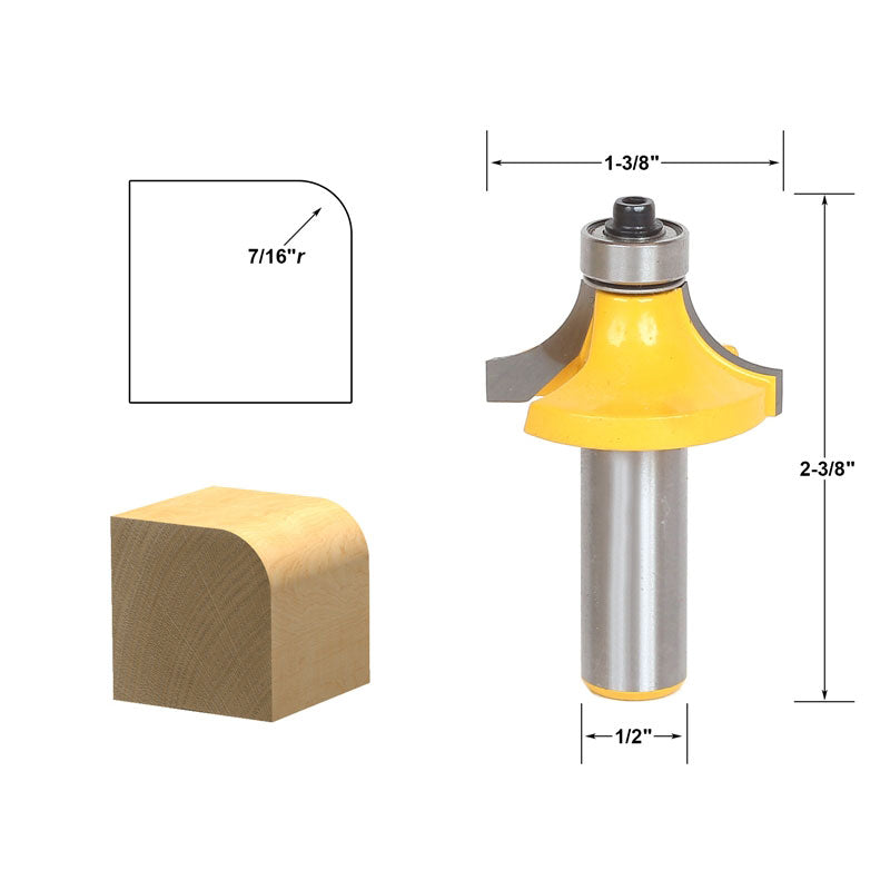 Round Over Edging 7/16" Radius 1/2" Shank Router Bit