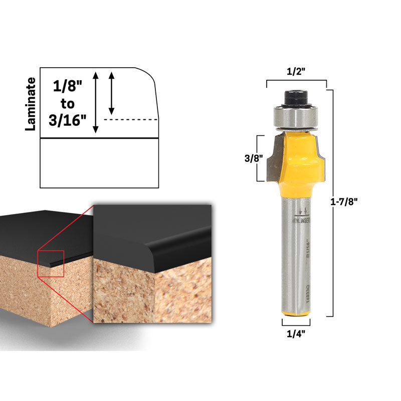 No File Flush Trim 1/4" Shank Router Bit