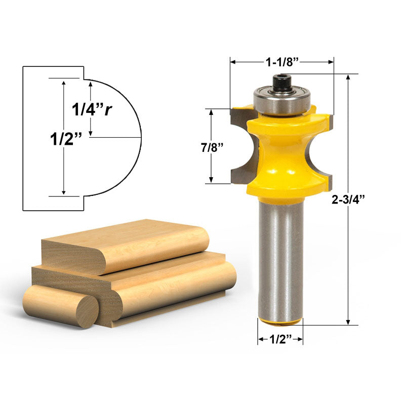 Bullnose 1/4"r 1/2" Bead 1/2" Shank Router Bit