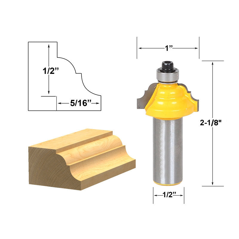 Double Roman Ogee Edging Small 1/2" Shank Router Bit