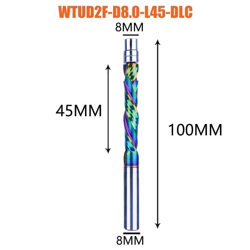 Carbide Bearing Guided Milling Cutters 2 Flutes Spiral Flush Trim Bit