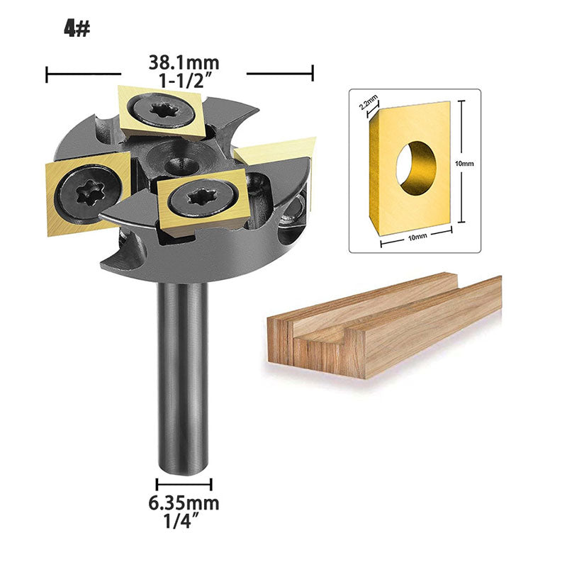 ATS Coated Insert Surfacing Rabbeting Flycutter 2+2 Flute Router Bit