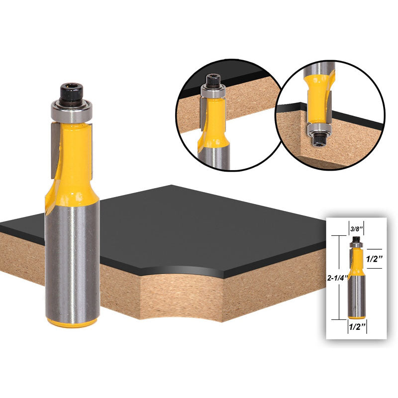 1/2" Height X 3/8" Diameter Flush Trim 1/2" Shank Router Bit