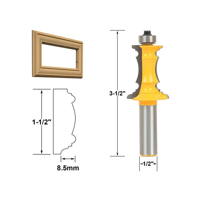 Mitered Drawer Front Molding 1/2" Shank Router Bit
