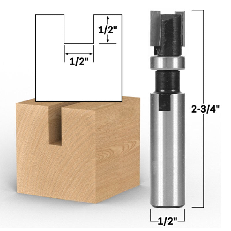 1/2" 2 Piece Assembled Flush Trim Template 1/2" Shank 1/2" Cutting Diameter Router Bit