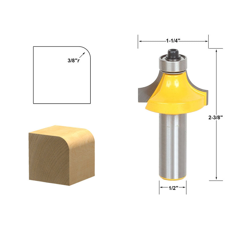 Round Over Edging 3/8" Radius 1/2" Shank Router Bit
