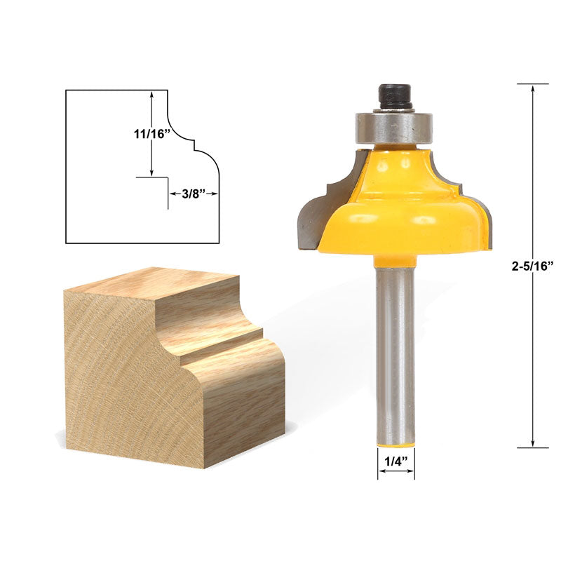 Classical Ogee Edging and Molding Medium 1/4" Shank Router Bit