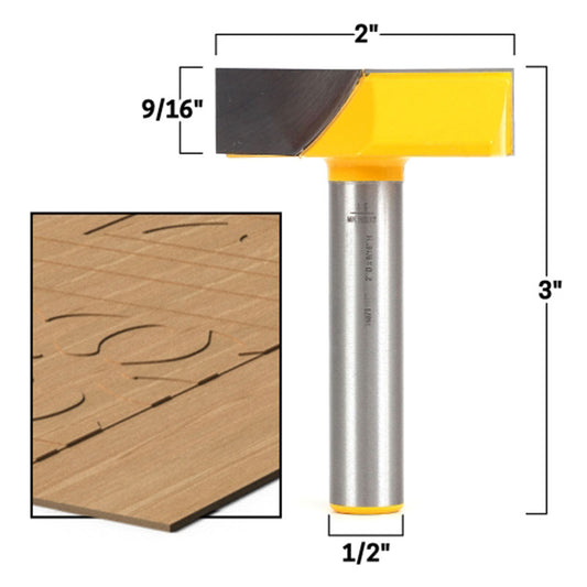 2" Diameter Bottom Cleaning 1/2" Shank Router Bit