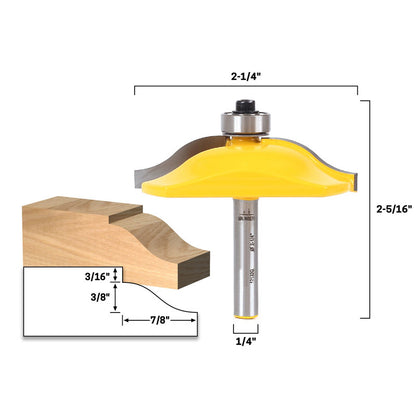 Small Door Panel & Baseboard Ogee Molding 1/4" Shank Router Bit