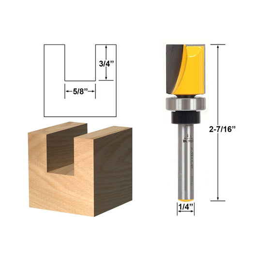 Flush Trim/Template with Shank Bearing 5/8" x 3/4" Router Bit