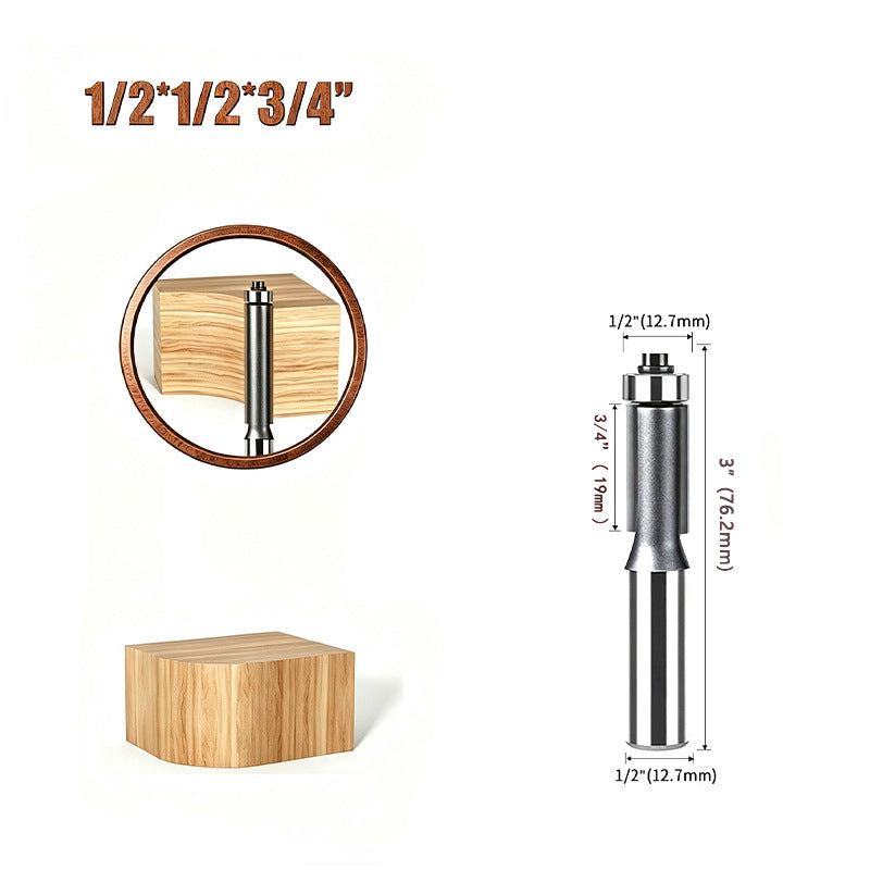 1 Pcs Extra Long Straight Flush Trim Router Bit, 1/2" Shank Carbide Milling Cutter for Woodworking