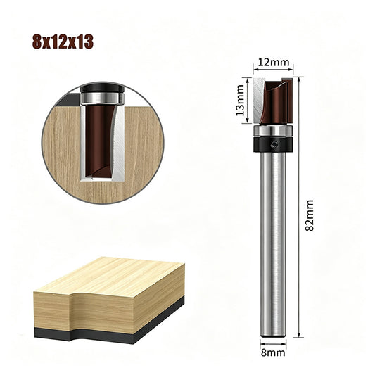 1PCS Flush Trim Router Bit Set 8 mm Shank, Top Bearing Copy Cutter with Starting Ring for Woodworking
