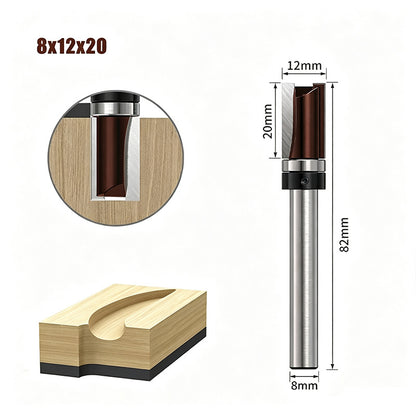 1PCS Flush Trim Router Bit Set 8 mm Shank, Top Bearing Copy Cutter with Starting Ring for Woodworking