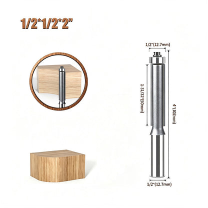 1 Pcs Extra Long Straight Flush Trim Router Bit, 1/2" Shank Carbide Milling Cutter for Woodworking