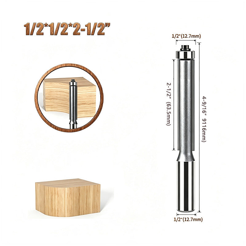 1 Pcs Extra Long Straight Flush Trim Router Bit, 1/2" Shank Carbide Milling Cutter for Woodworking