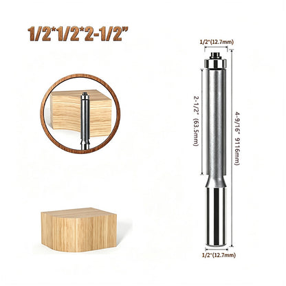 1 Pcs Extra Long Straight Flush Trim Router Bit, 1/2" Shank Carbide Milling Cutter for Woodworking
