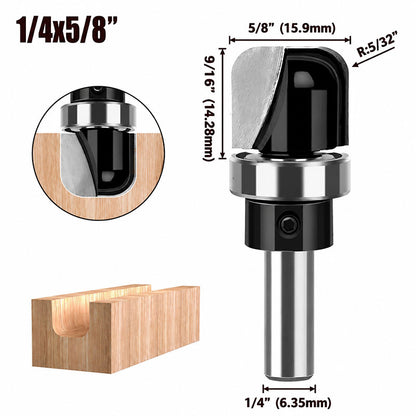 1 Piece Bowl & Tray Template Router Bit, 1/4" Shank – Carbide Tipped Cove Juice Groove Bits for Wood Bowls, Trays, Boxes, and Troughs