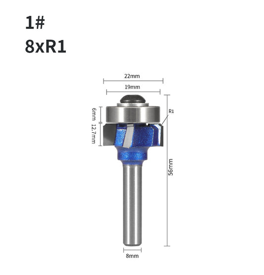 8mm Shank 4 Flute Woodworking Router Bit Set R1 R2 R3 Corner and Edge Milling Cutter