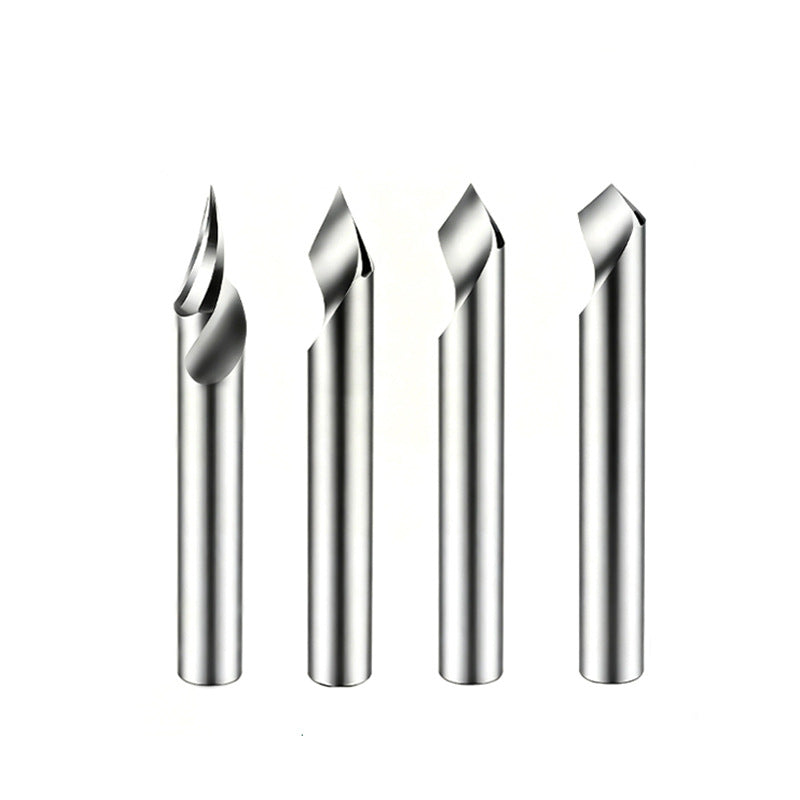 4 Pcs V-shaped O-groove engraving knife Aluminum plastic acrylic engraving knife Aluminum composite engraving lettering woodworking