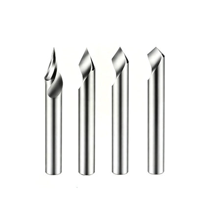 4 Pcs V-shaped O-groove engraving knife Aluminum plastic acrylic engraving knife Aluminum composite engraving lettering woodworking