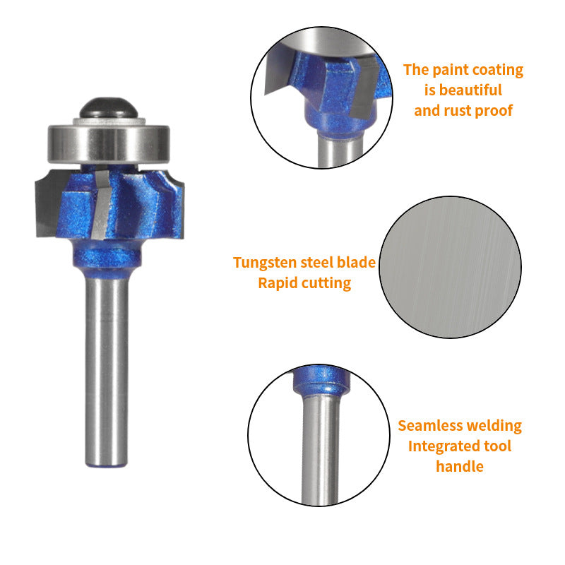 8mm Shank 4 Flute Woodworking Router Bit Set R1 R2 R3 Corner and Edge Milling Cutter