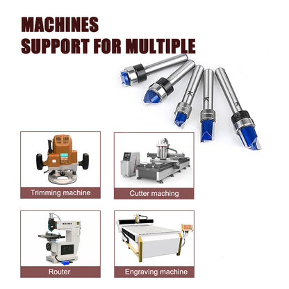 4PCS Flush Trim Router Bit Set 1/4" Shank, Bottom Bearing Carbide Pattern Straight Bits for Wood Trimming & Slot Cutting