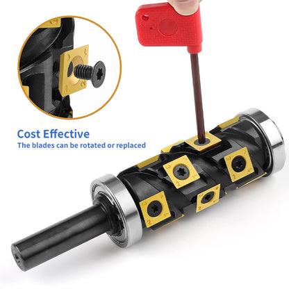 12mm Shank Heavy Duty Spiral Double Bearing Flush Trim Router Bit with TiN Carbide Inserts