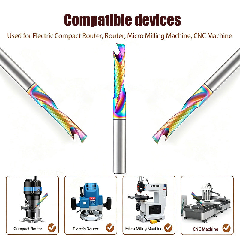 O-Flute CNC Router Bit Single Flute Carbide Cutter for Wood, Plywood, MDF & Hardwood