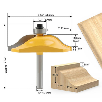 5 Pcs 1/4" Shank Cabinet Door Router Bit Set Panel Cutter Rail and Stile Rounded Edge Woodworking
