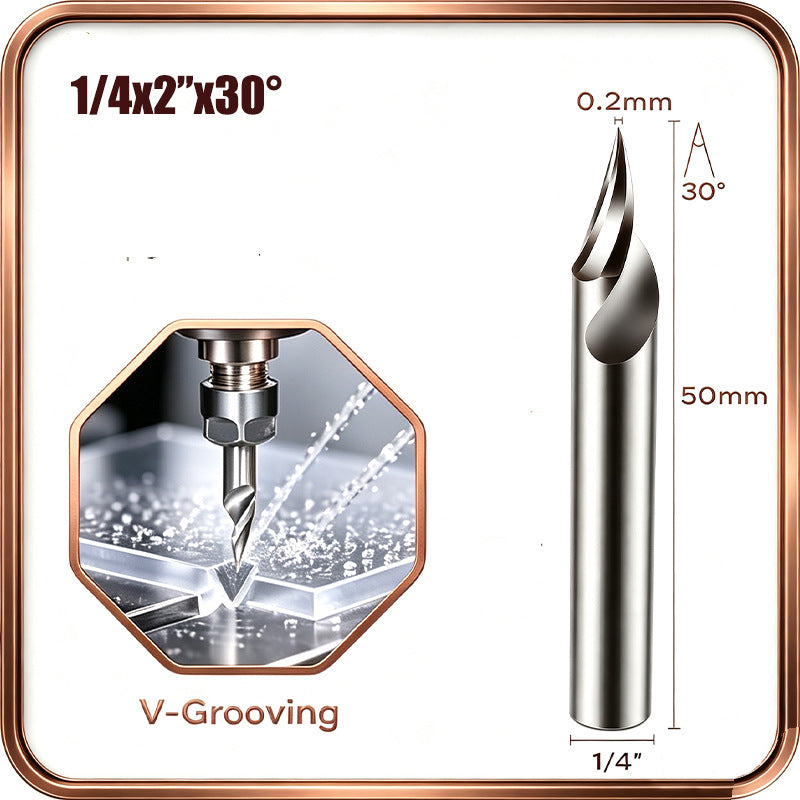 4 Pcs V-shaped O-groove engraving knife Aluminum plastic acrylic engraving knife Aluminum composite engraving lettering woodworking