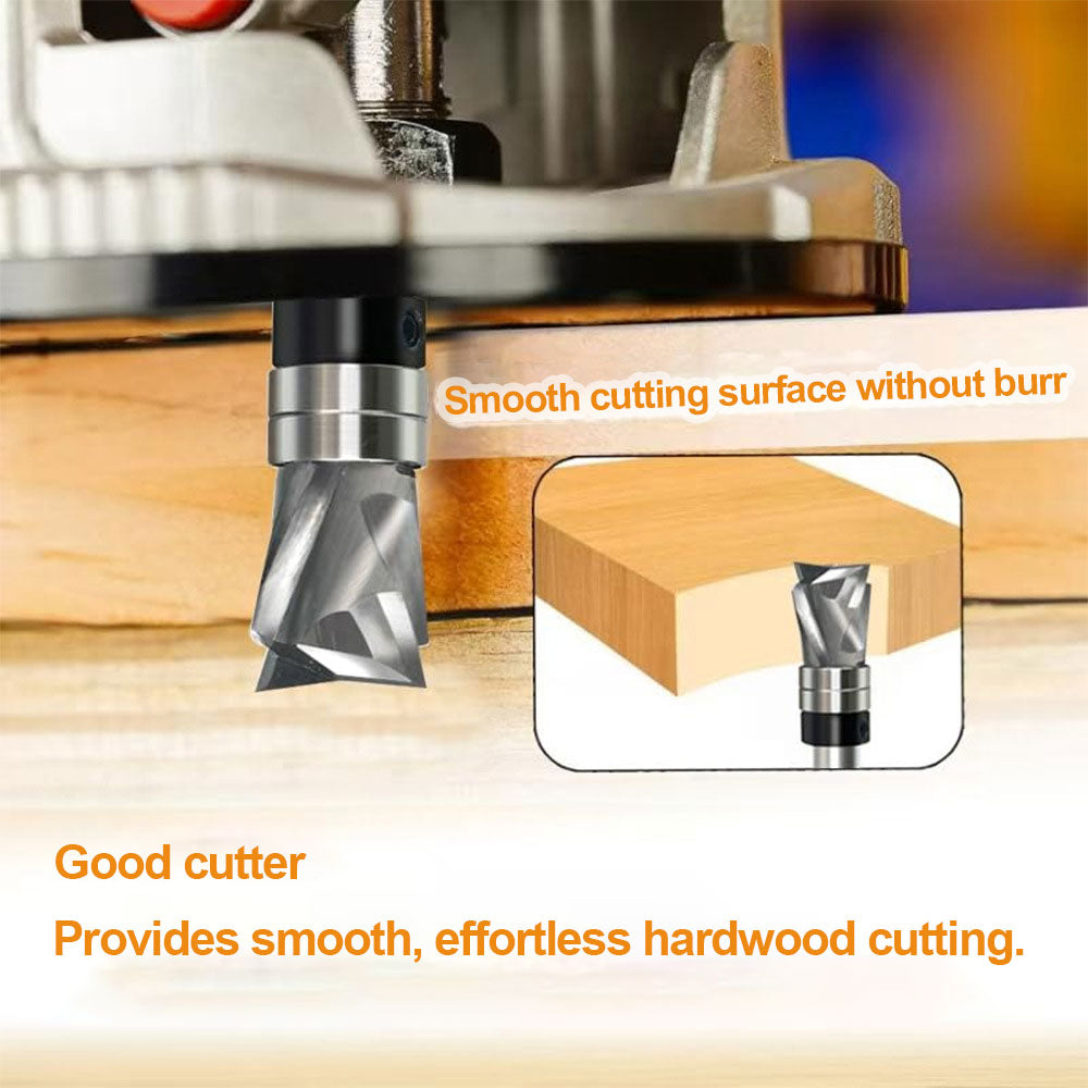 8mm Spiral Flush Trim Router Bit Up & Down Compression Cutter Spiral Grooved Bottom Double Ball Bearing Precise Cuts