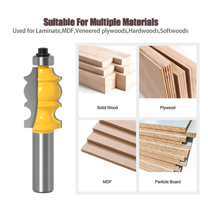 Tongue and Groove Router Bit with Ball Bearing, Architectural Molding Woodworking Cutter