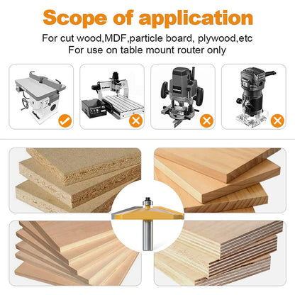 Bevel Raised Panel Router for Shaker Style Cabinet Door Frame and Panel Design, Use with Rail and Stile Moulding Bit
