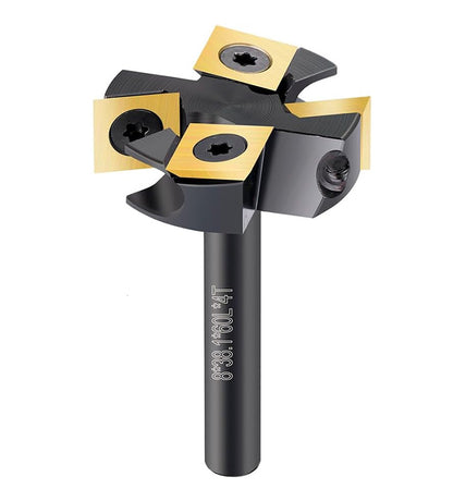 8mm Shank Anti Vibration 2+2 Carbide Insert Wood Router Bit with Removable Blade for Efficient Surfacing Slotting and Leveling