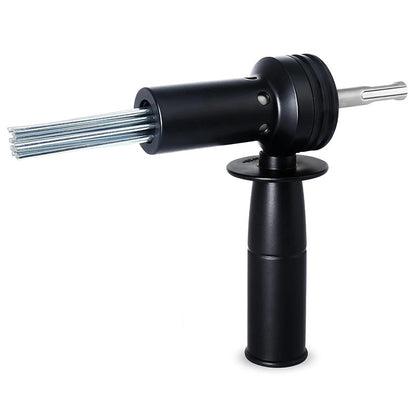Air Needle Scaler Attachment with 18 Hardened Steel Needles, Anti-Slip SDS Shank Adapter for Air Hammer, Rust, Weld, Paint & Concrete