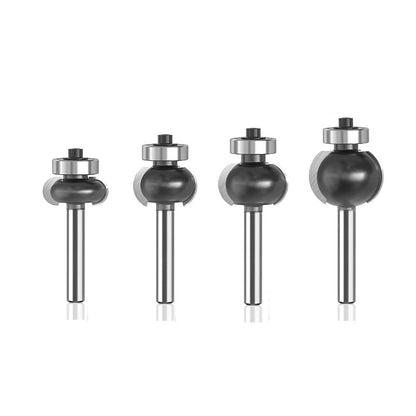 1Pcs Concave Sunk Bead Router Bit, 1/4" Shank, Carbide Bearing-Guided Decorative Edging Bits, Multiple Radius Sizes