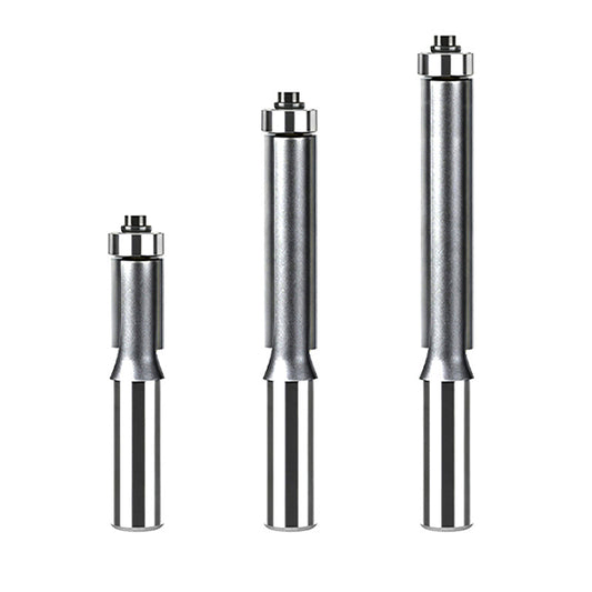 3 Pcs Extra Long Straight Flush Trim Router Bit, 1/2" Shank Carbide Milling Cutter for Woodworking