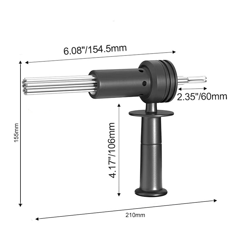 Air Needle Scaler Attachment with 18 Hardened Steel Needles, Anti-Slip SDS Shank Adapter for Air Hammer, Rust, Weld, Paint & Concrete
