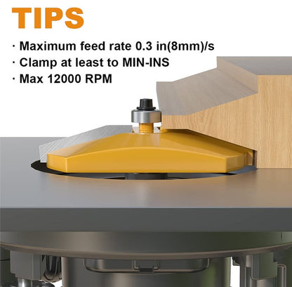 Bevel Raised Panel Router for Shaker Style Cabinet Door Frame and Panel Design, Use with Rail and Stile Moulding Bit