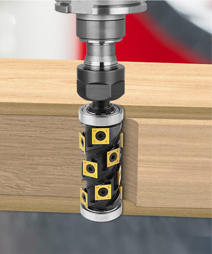 12mm Shank Heavy Duty Spiral Double Bearing Flush Trim Router Bit with TiN Carbide Inserts